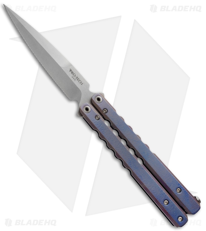 Protech FlyFather Balisong Butterfly Knife w/ Clip (4.25" Stonewash