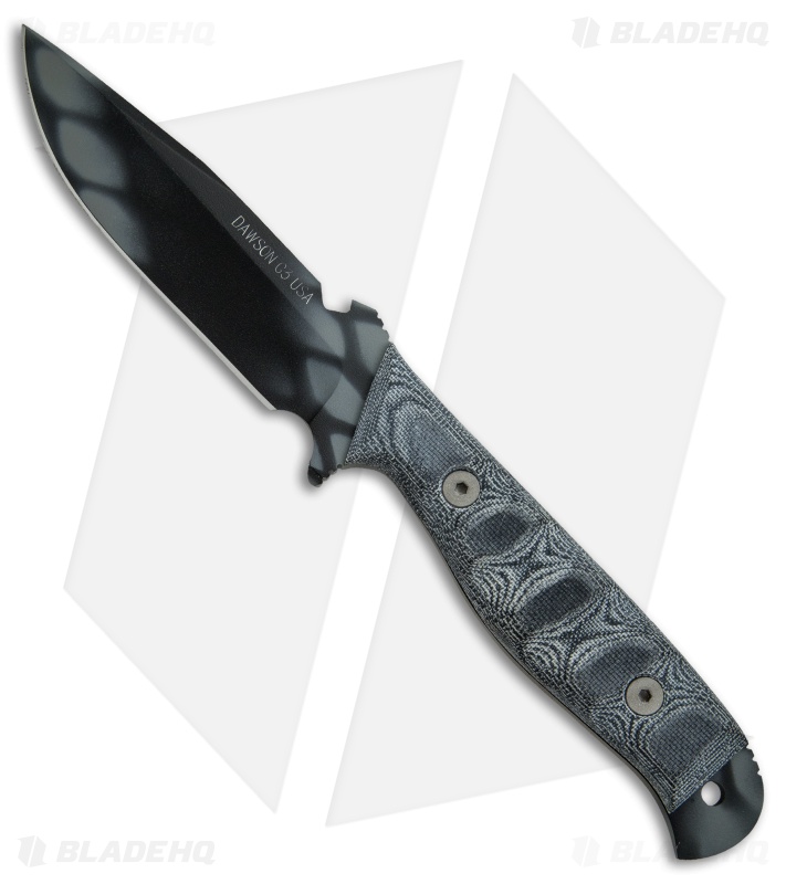 Dawson Knives Scout Fixed Blade Knife Black Micarta (5" Black Adder