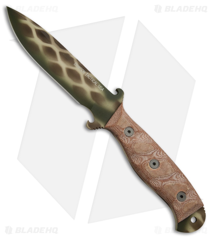 Dawson Knives Raider 5 Fixed Blade Knife Tan Micarta (5.5" Sand Viper