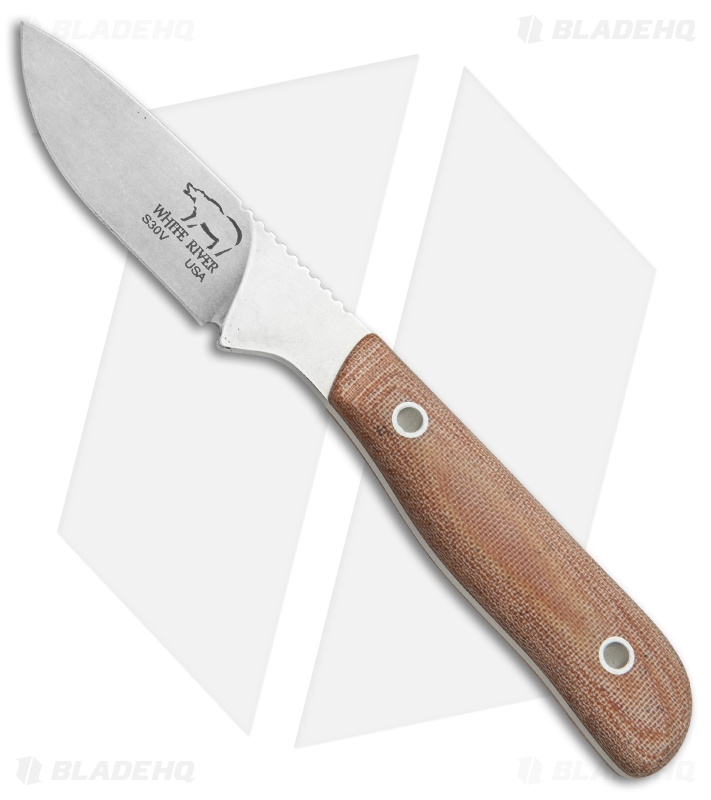 White River Knives Scout Knife Natural Micarta (2.5" Stonewash) Blade HQ