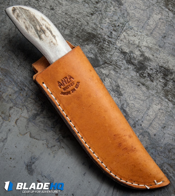 Anza Knives WKFE Fixed Blade Knife Stag Horn (4" Plain) Blade HQ