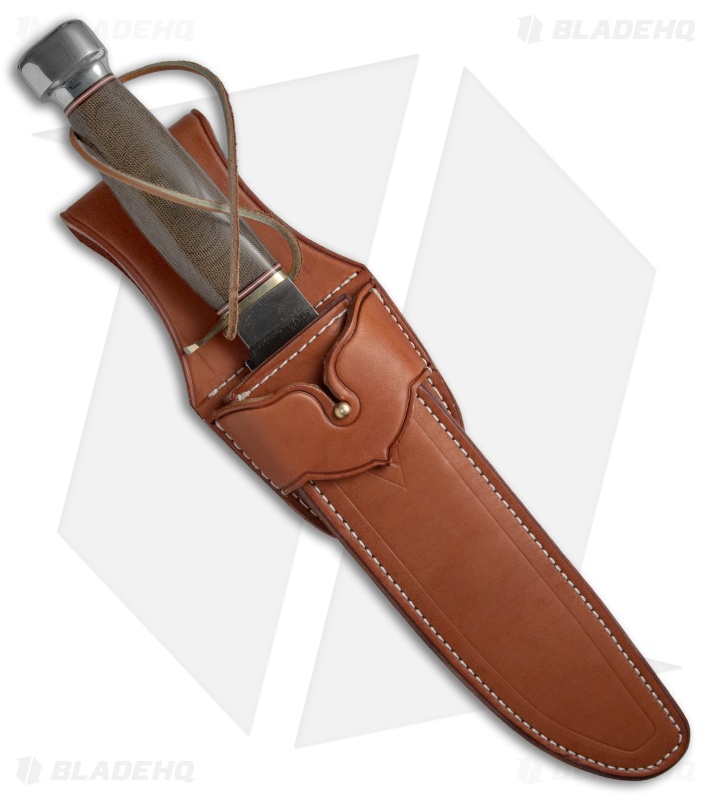 Bark River 1909 Michigan Bowie Fixed Blade Green Micarta w/ Swedge (10