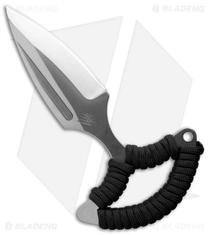 Bastinelli Push Dagger Fixed Blade Knife Black Paracord Wrap (3" Satin