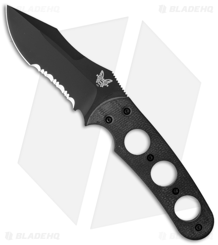 Benchmade Snody Resistor Fixed Blade Knife (3.4" Black Serr) 220SBK