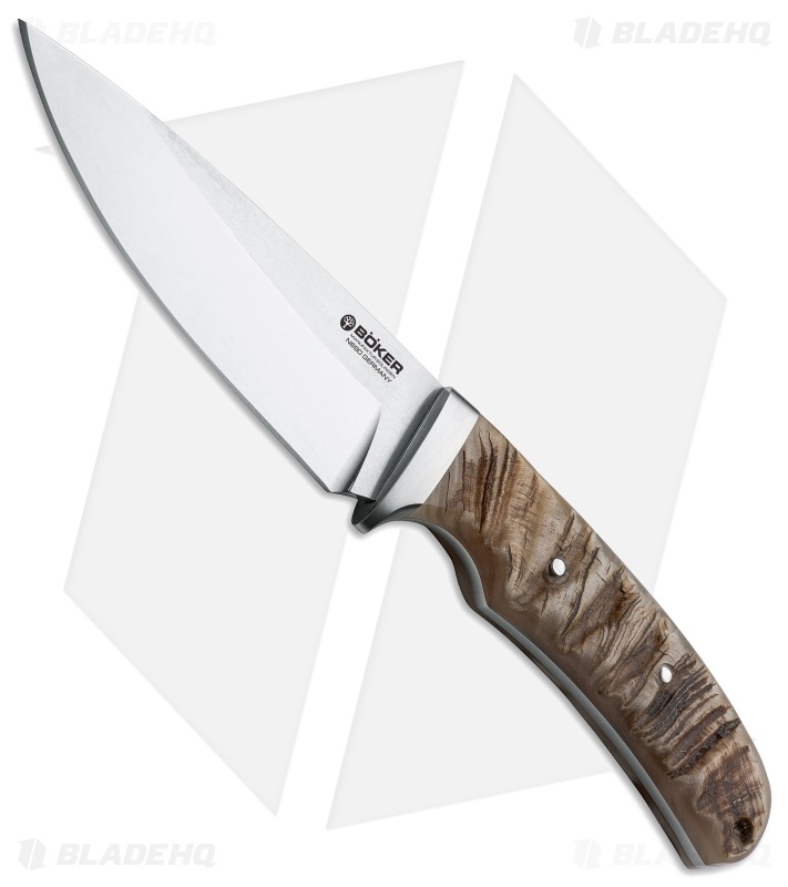 Boker Savannah Fixed Blade Knife Ram Horn (4.625" Satin) 120720 Blade HQ