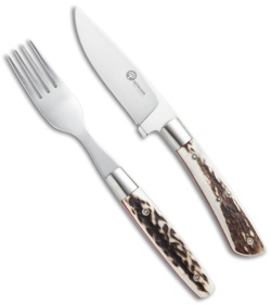 Boker Arbolito Salida Fuerte Knife Fork Combo Stag w/ Sheath 03BA5736H