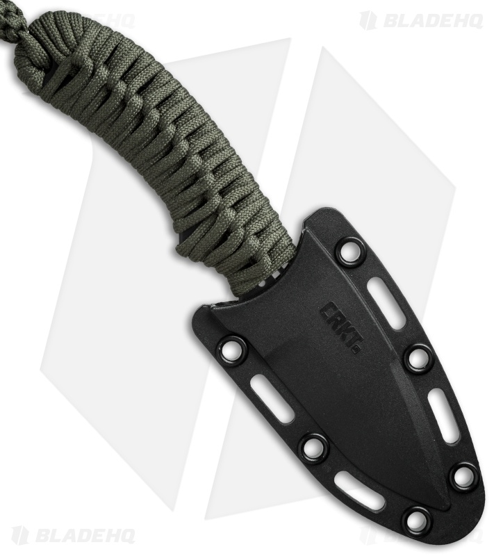 CRKT Crawford Thunder Strike Neck Knife Green Paracord (2.8" Black