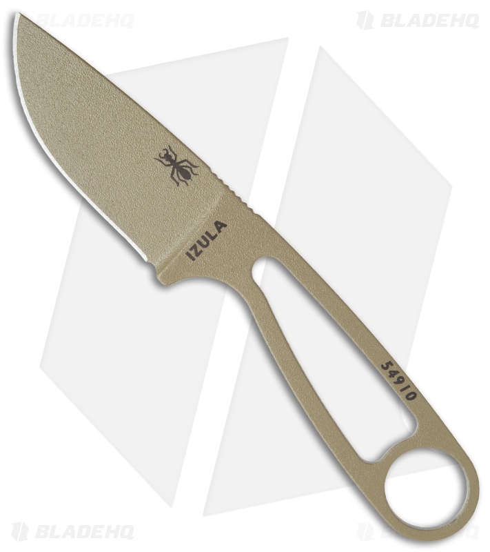 ESEE Izula DE Fixed Blade Neck Knife + Kit Extras (2.875" Dark Earth) Blade HQ