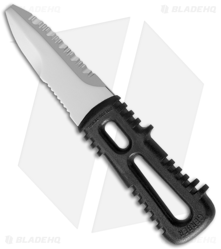 Gerber River Shorty Fixed Blade Dive Knife Black (3" Serr) 30000967N Blade HQ