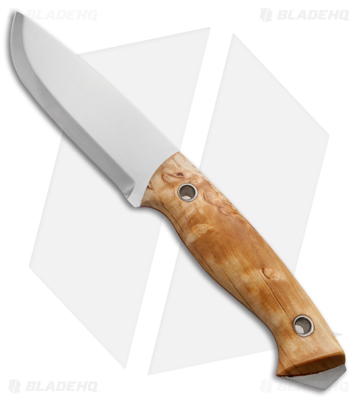 Helle Utvaer Fixed Blade Knife Curly Birch (4" Polish) 600 Blade HQ