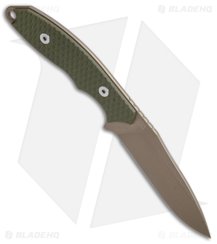 Hinderer Knives Flashpoint Fixed Blade Knife OD Green G10 (3" FDE