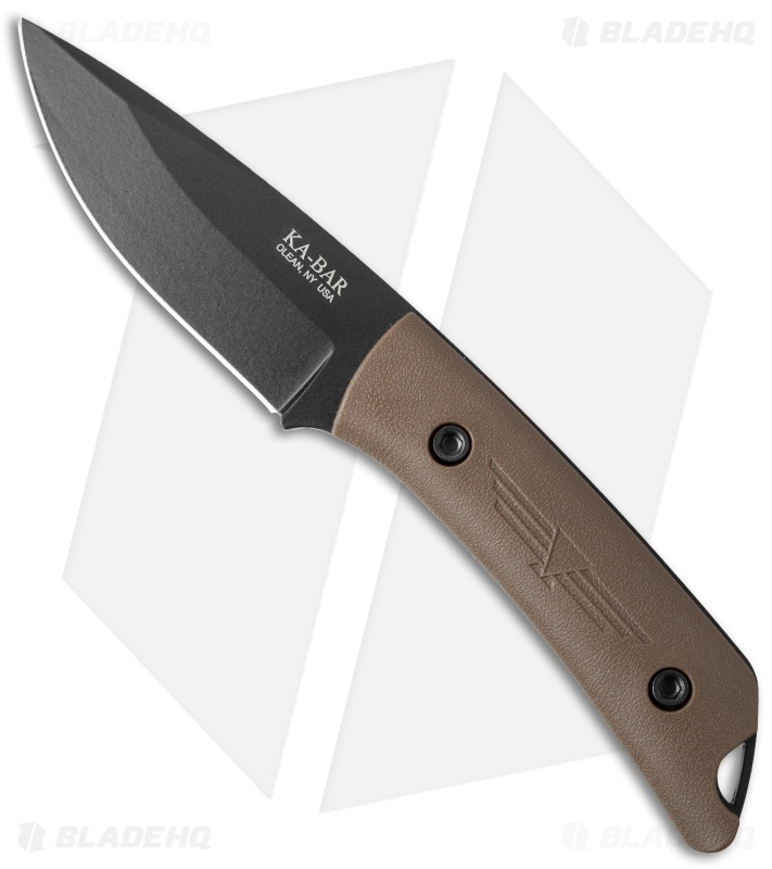 KaBar Jarosz Globetrotter Fixed Blade Knife Coyote (3.5" Black) 7502