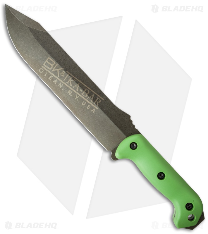 KaBar Becker Combat Bowie Fixed Blade Knife Green (9" Clear Coat) BK39