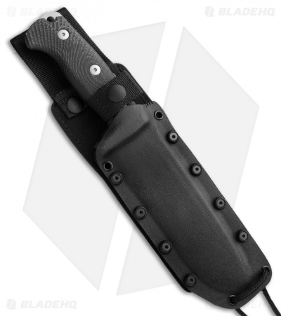 LionSteel M7 Hunting Fixed Blade Knife Black Micarta (7" Satin)