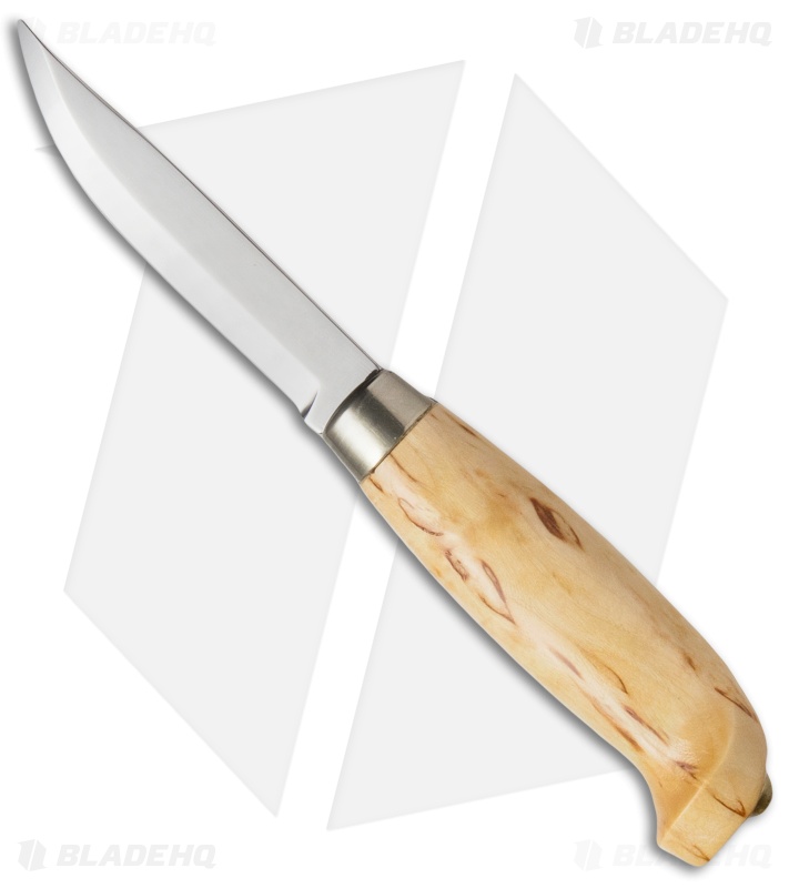 Marttiini Knives Lynx 121 Curly Birch Fixed Blade Knife (3.5" Mirror