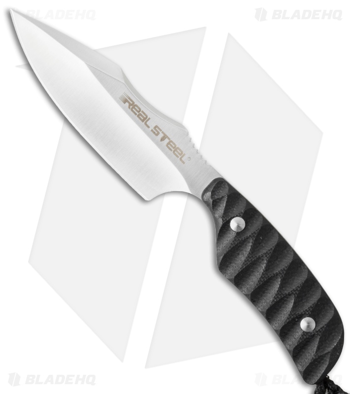 Real Steel Knives Mini 130A Fixed Blade Neck Knife (3" Satin) Blade HQ
