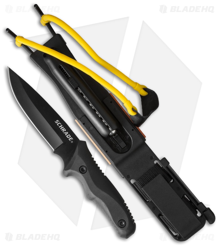 Schrade Guide Master Slingshot / Fixed Blade Knife (5.25" Black) SCHF39