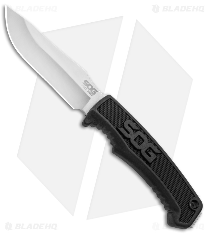 SOG Field Fixed Blade Knife Black Rubber (4" Satin) Blade HQ