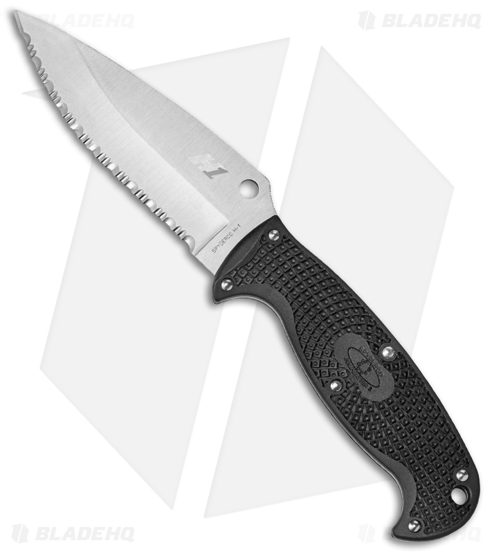Spyderco Jumpmaster 2 Fixed Blade Knife Black FRN (4.5" Satin Serr