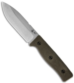 Survive! Knives GSO 4.1 Knife Green Micarta Fixed Blade (4.25" 20CV) Ferro Notch