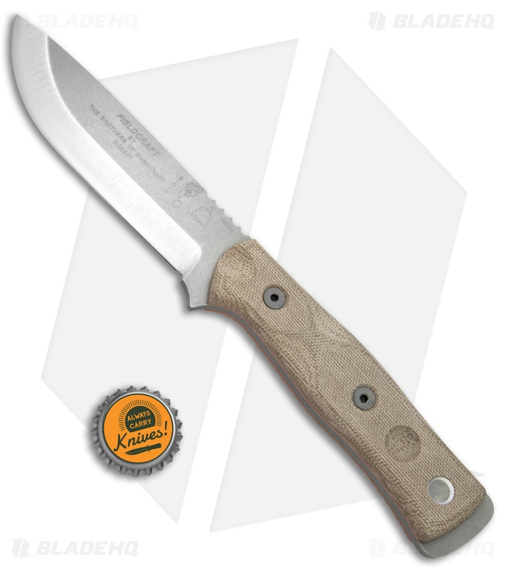 TOPS Knives BOB Fieldcraft Knife Green Canvas Micarta (4.625" Gray