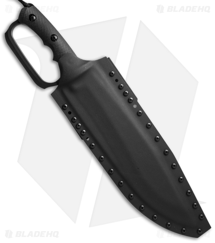 Treeman Knives Combat Machete Black Ops Fixed Blade Knife Black G10