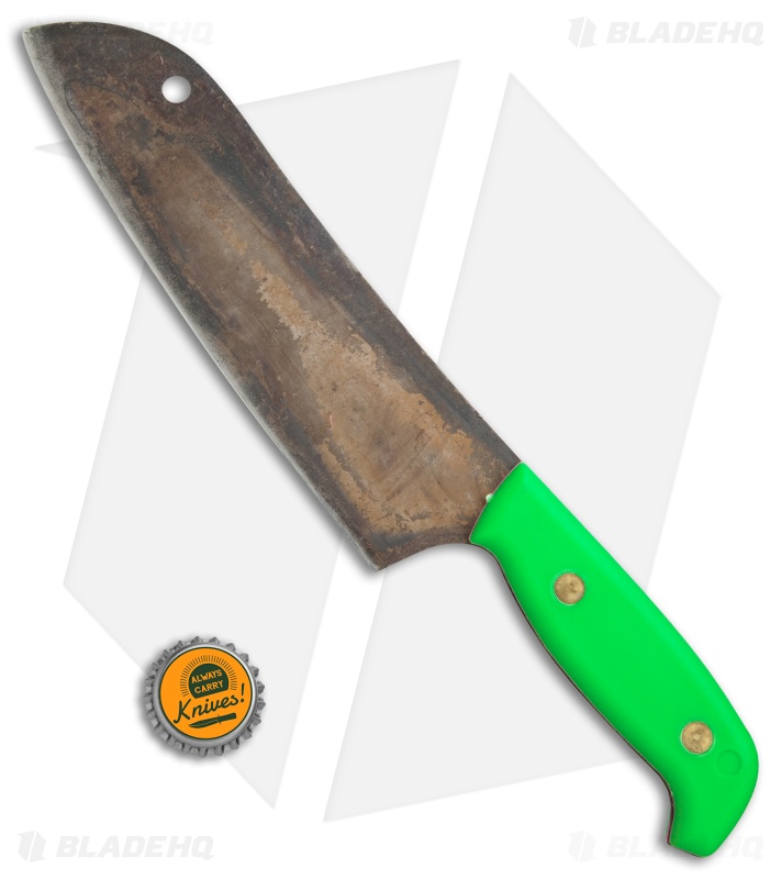 Svord Kiwi Santoku Carbon Steel Chef Knife Green (7.25" Patina) Blade HQ