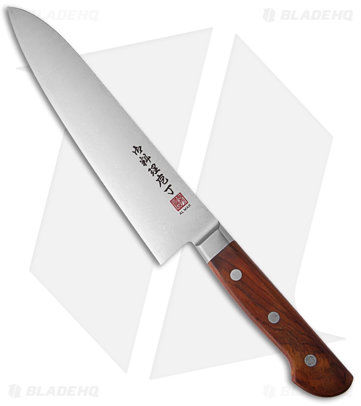 al mar ultra chef 8 quot damascus gyuto knife w cocobolo wood handle am uc8 blade hq al mar ultra chef 8 quot damascus gyuto knife w cocobolo wood handle am uc8 blade hq