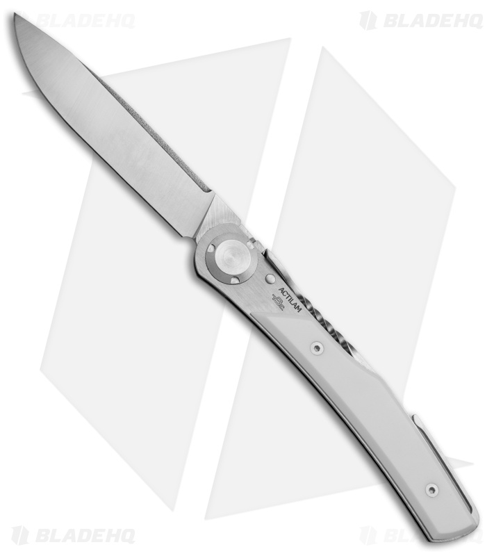 Actilam T3 White Corian Folding Knife (3.25" Plain) T3C - Blade HQ