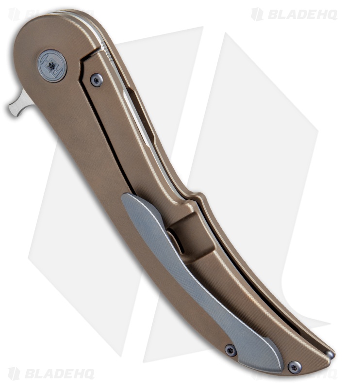 HEAdesigns Equilibrium Frame Lock Knife Bronze Titanium (3.9" TwoTone) Blade HQ