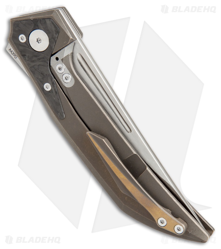 Reate Knives The Future Integral Frame Lock Knife Bronze Ti/MBLCF (3.