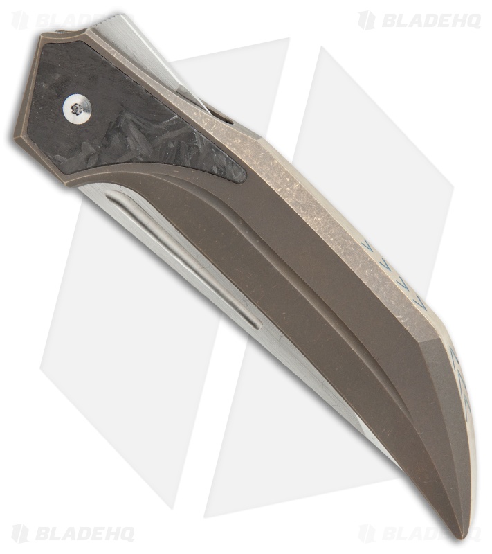 Reate Knives The Future Integral Frame Lock Knife Bronze Ti/MBLCF (3.