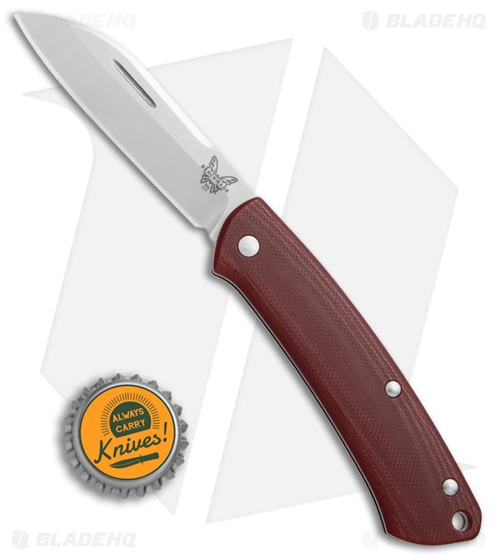 Benchmade Proper Slip Joint Knife Red G10 (2.8" Satin) 3191 Blade HQ
