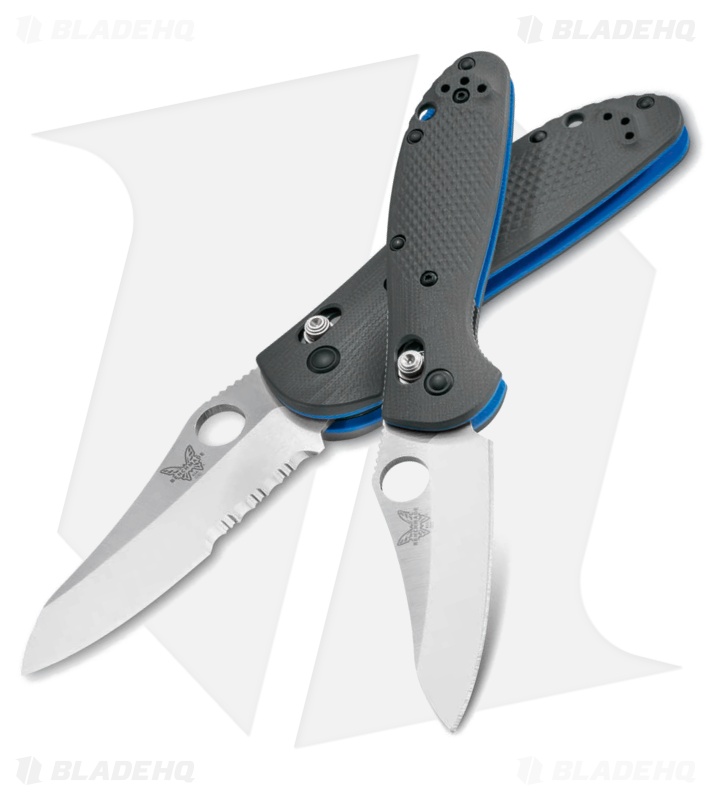 Benchmade Mini Griptilian AXIS Lock Knife Gray/Blue G10 (2.91" Black
