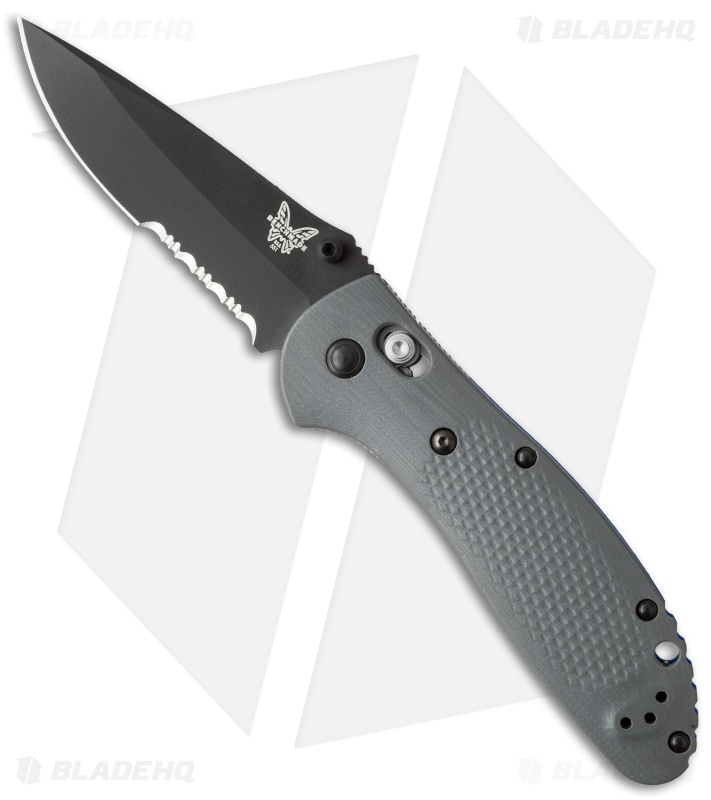 Benchmade Griptilian AXIS Lock Knife Gray/Blue G10 (3.45" Black Serr