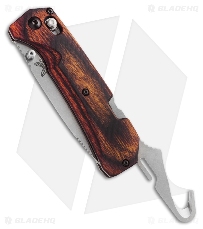 Benchmade Grizzly Creek Folder Wood AXIS Lock Knife w/ Gut Hook 150602