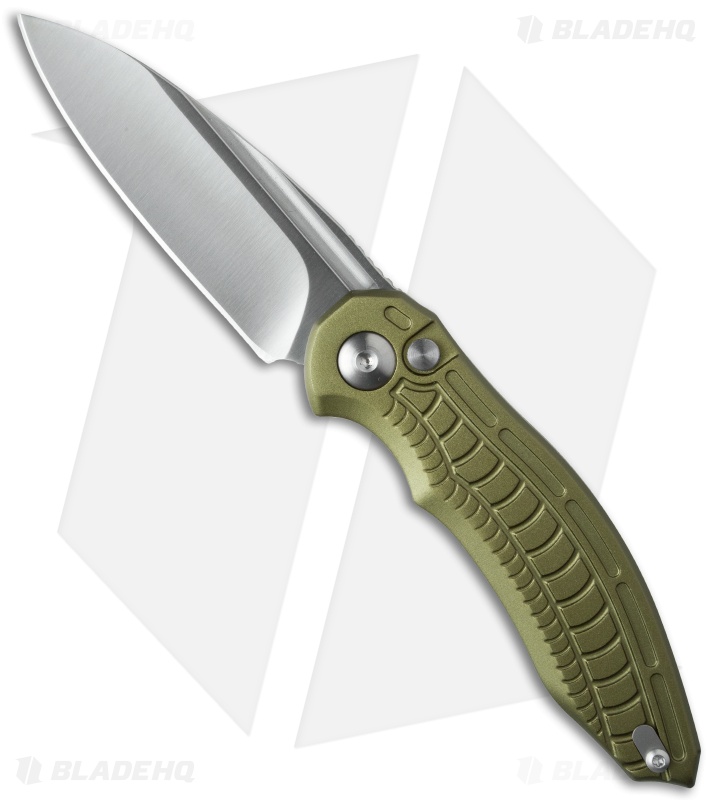 Brous Blades Bionic Automatic Knife OD Green (3" Satin) Blade HQ