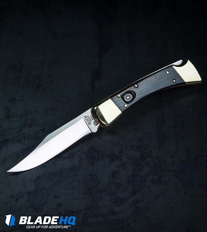 Buck 110 Automatic Lockback Knife Ebony Dymondwood (3.75" Satin) Blade HQ