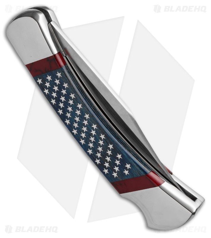 Buck 110 Stars & Stripes Folding Hunter Knife (3.75" Satin) 0110BLSUSA