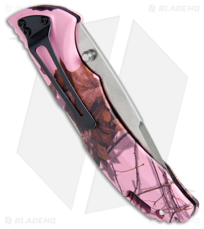 Buck Bantam BHW Lockback Knife Pink Mossy Oak Camo (3.625" Satin