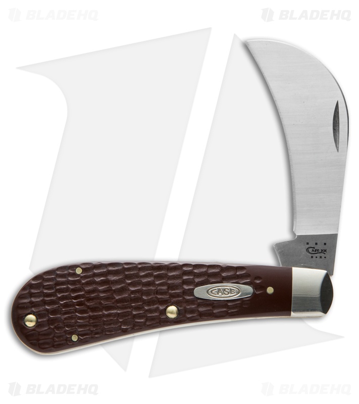 Case Hawkbill Pruner Knife 4" Jigged Brown Synthetic (61011 SS) 00016