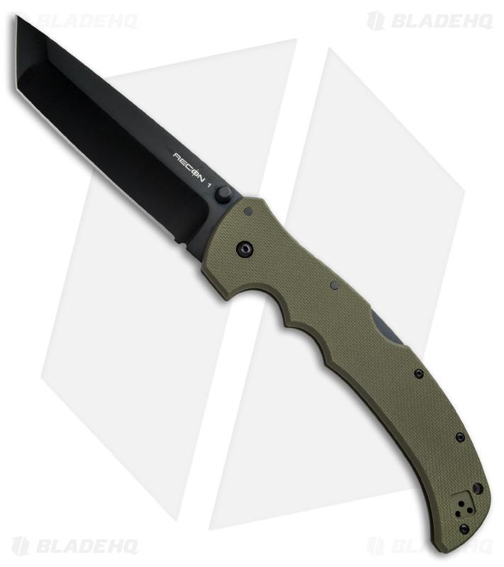 Cold Steel XL Recon 1 Tanto TriAd Lock Knife OD Green (5.5" Black) 27TXTVG Blade HQ