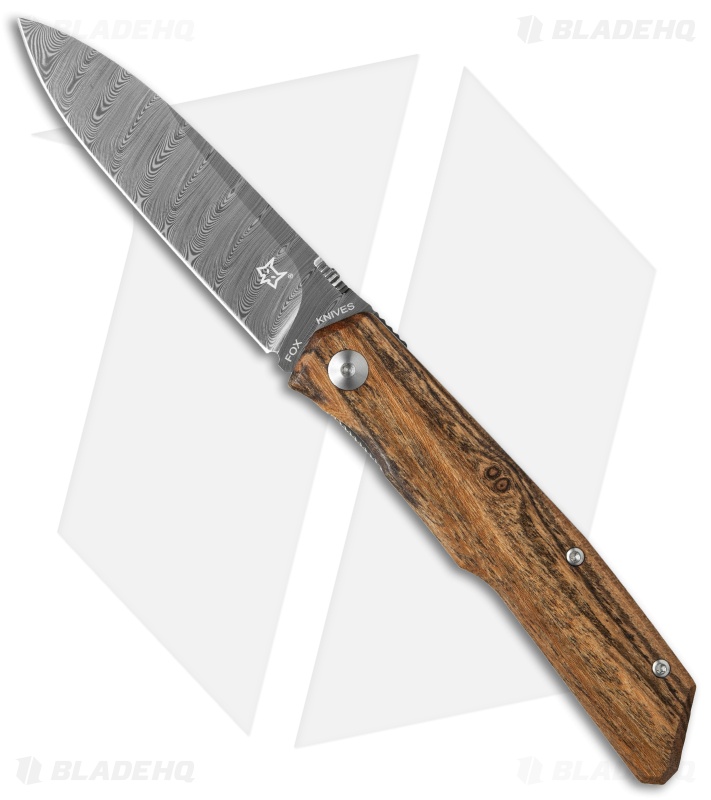 Fox Knives Terzuola Folder Knife Bocote Wood (3.25" Damascus) FX525DB