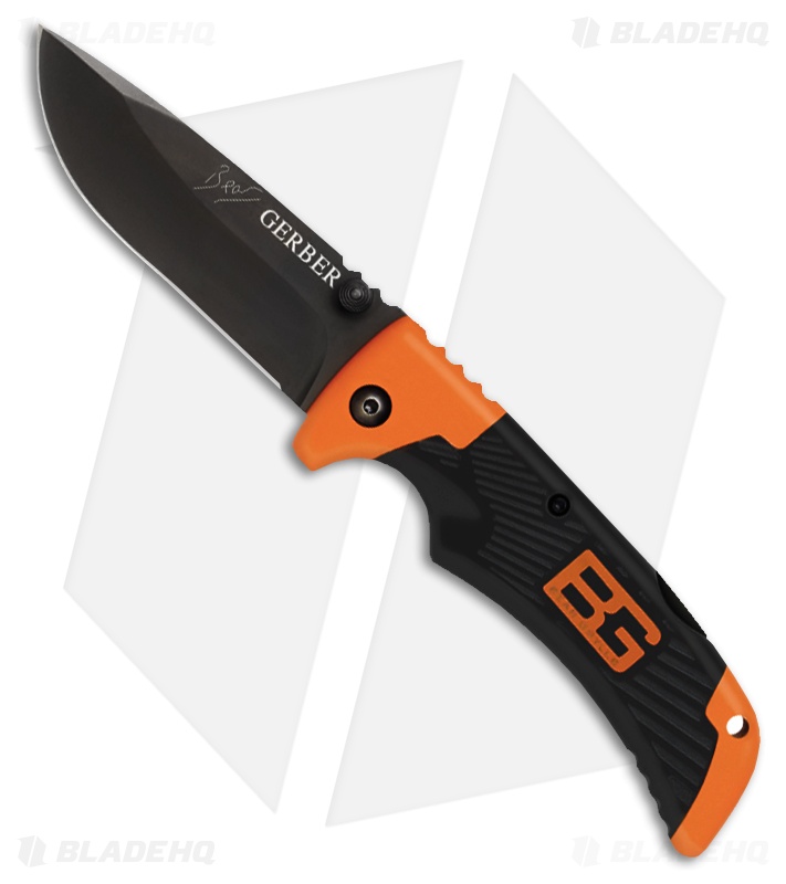 Gerber Bear Grylls Scout Lockback Knife (3.63" Black) 31002948 Blade HQ