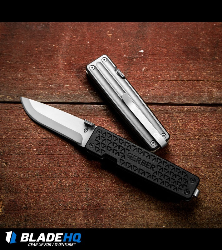 Gerber Pocket Square Liner Lock Knife Black GFN (2.9" Satin) 30001362