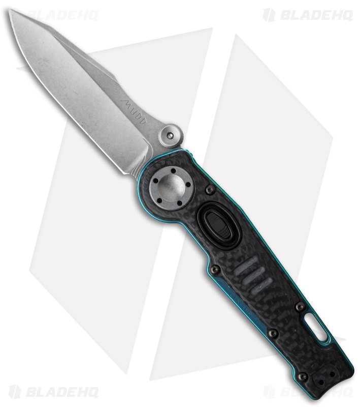 G&G Hawk MUDD Knife Carbon Fiber/Green Ti (3.25" Stonewash) Blade HQ