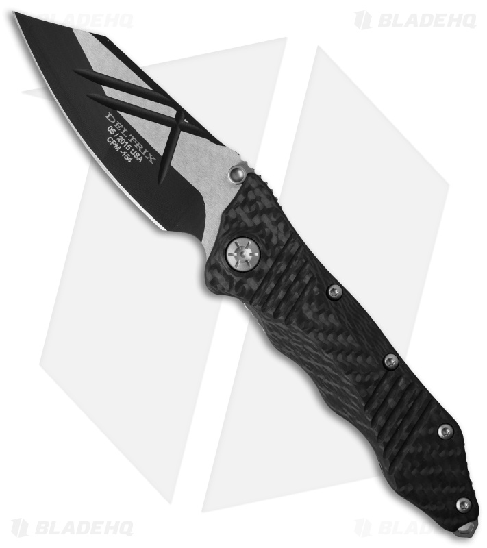 Guardian Tactical Deltrix Combat Folder Knife Carbon Fiber (3.75" TwoTone) Blade HQ