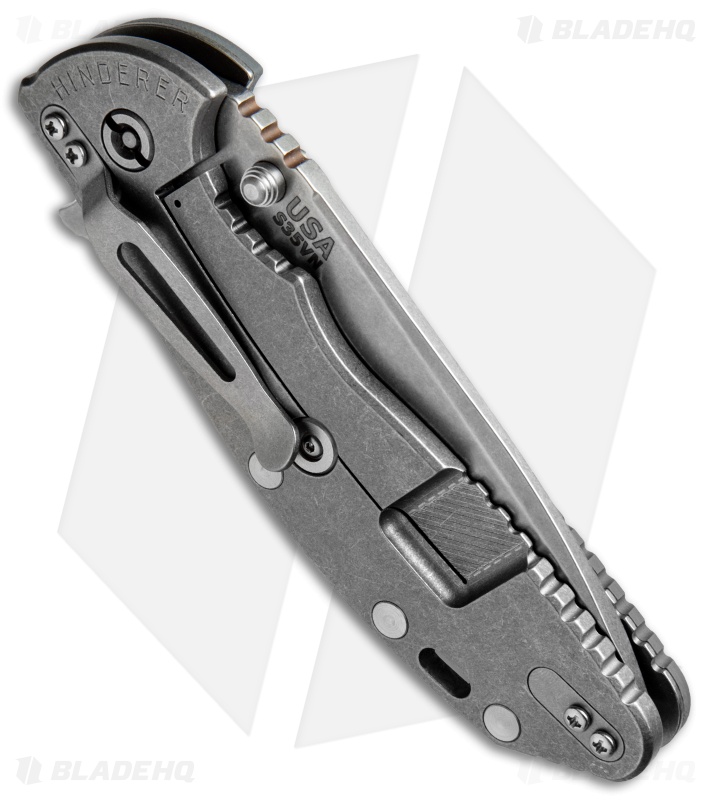 Hinderer Knives XM24 Spear Point Flipper Knife Gray G10 (4" Stonewash