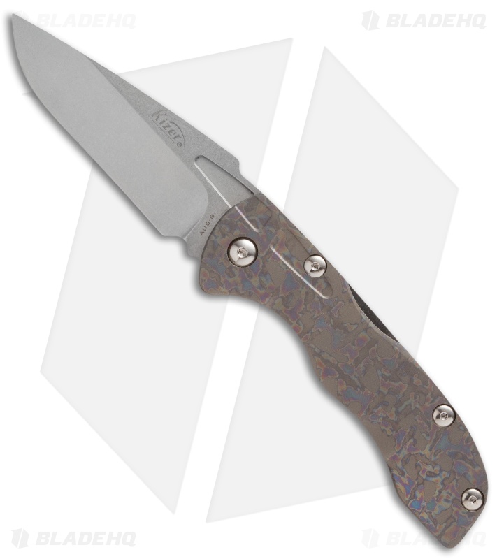 Kizer Cutlery Ki306 Lockback Knife Titanium (3.25" Stonewash) Blade HQ