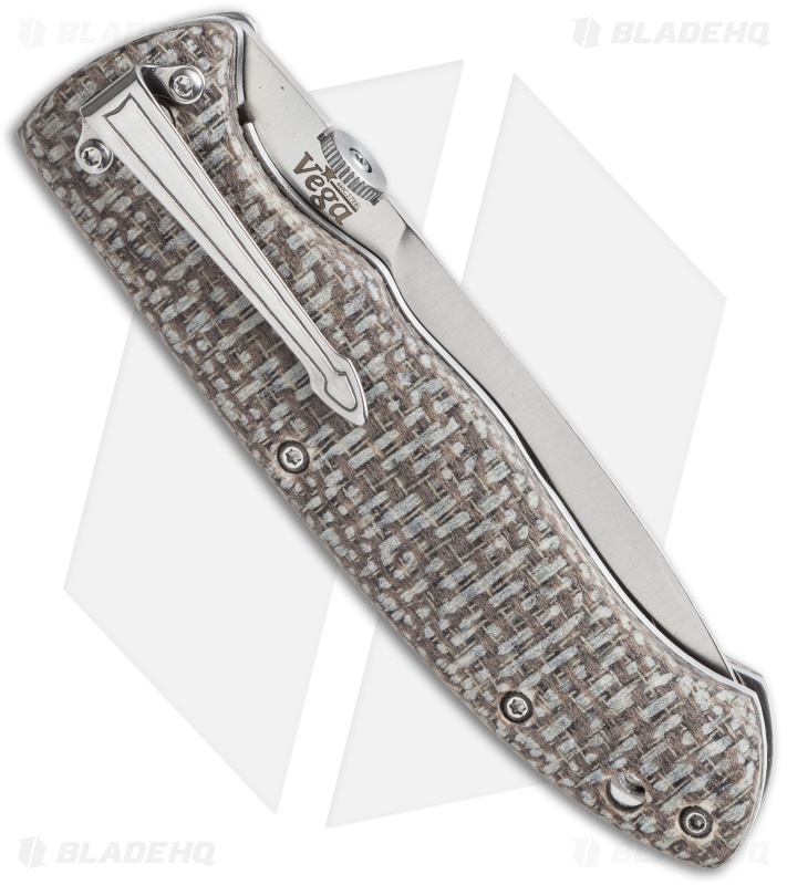 Kizlyar Supreme Knives Vega S 440C Liner Lock Knife (3.625" Satin) Blade HQ